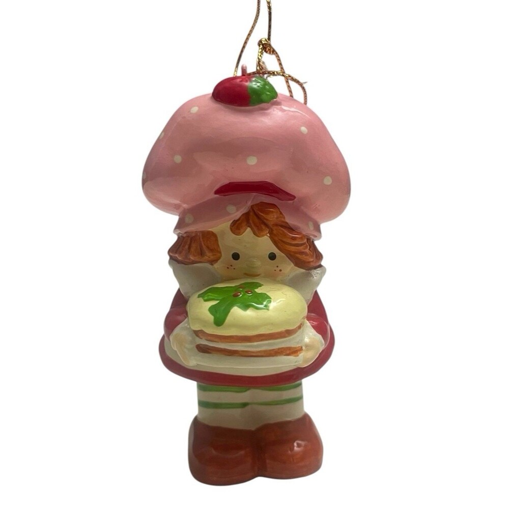 1980s American Greetings Strawberry Shortcake Doll Christmas Ornament Cake Vtg